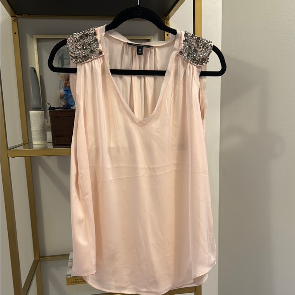 Banana Republic Pink Embellished Sleeveless Blouse